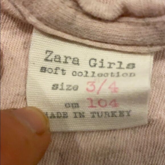 Zara Girls Light Pink with Mini Glitter Hearts Top - Picture 4 of 6